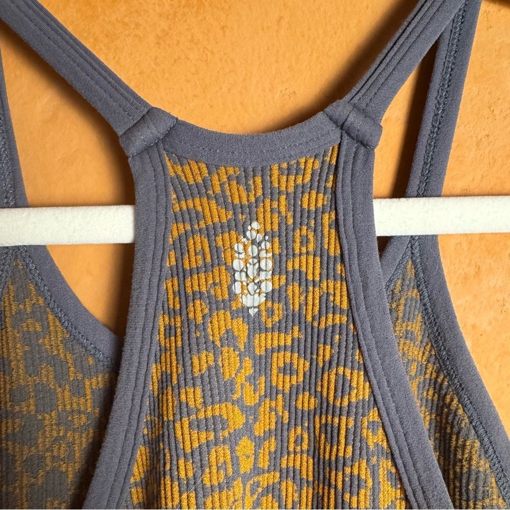 Free People Movement Leopard Print Ribbed Racerback Jumpsuit XS/S - Picture 6 of 8